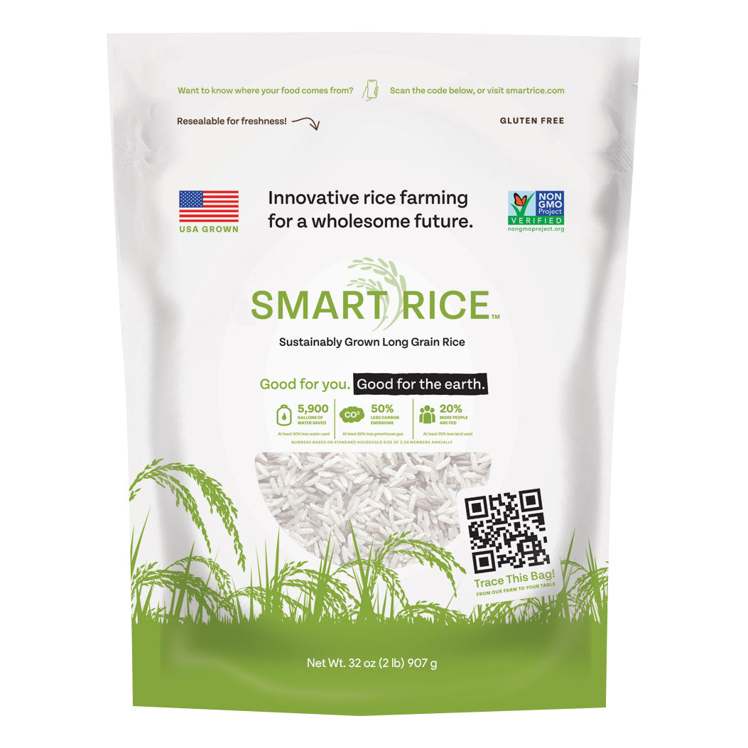 SmartRice - Long Grain White Rice, 12 pack, Gluten-Free, Non-GMO, Grown in the USA, 24lbs, Buy 1 get second one for Free